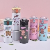 Bình giữ nhiệt trẻ em có ống hút kèm sticker hình gấu 500ml