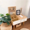 Bàn gỗ trang điểm ngồi bệt mini có gương
