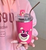 Ly giữ nhiệt hình gấu dâu Toy 450ml kèm ống hút