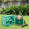 Nồi lẩu điện mini 18CM MÀU XANH LÁ kèm lồng hấp INOX