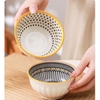 Bộ 5 bát đĩa chi tiết viền vàng kèm đũa muỗng