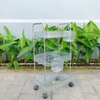 Kệ để đồ đa năng trong suốt 3 tầng có bánh xe