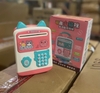 Két sắt tai mèo cảm ứng vân tay Piggy Bank có quai xách
