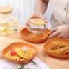 Set 8 đĩa nhựa vân gỗ sang trọng