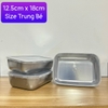 Hộp inox đựng thực phẩm tủ lạnh kèm nắp nhựa LOẠI TRUNG BÉ