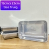 Hộp inox đựng thực phẩm tủ lạnh kèm nắp nhựa LOẠI TRUNG