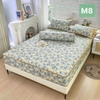 Bộ ga giường kèm vỏ gối cotton đũi Hàn Quốc thoáng mát trần bông 1m8 cao cấp