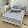 Bộ ga giường kèm vỏ gối cotton đũi Hàn Quốc thoáng mát trần bông 1m6 cao cấp