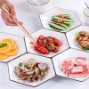 Đĩa sứ lục giác viền đen sang trọng số 8