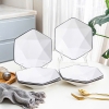 Đĩa sứ lục giác viền đen sang trọng số 8