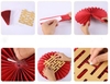 Set 6 quạt gấp giấy hoa mai trang trí tết