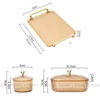 Set 3 khay mứt nắp gấu hổ phách