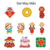 Set 10 tag gỗ tự mix trang trí ngày Tết