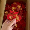 Set 10 móc dán tường siêu dính hình túi tài lộc đỏ