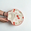 Đĩa sò sứ trắng họa tiết trái cherry dễ thương 9