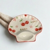 Đĩa sò sứ trắng họa tiết trái cherry dễ thương 9
