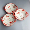 Thố sứ trắng họa tiết trái cherry dễ thương