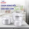 Bộ 3 nồi nhôm ĐB quai tròn si bóng T3 Nhỏ