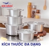 Bộ 3 nồi nhôm ĐB quai tròn si bóng T3 Nhỏ