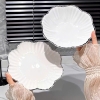 Đĩa sứ trắng viền đen hình hoa mai sang trọng số 8