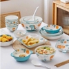 Tô sứ trắng họa tiết khủng long tinh nghịch size 8
