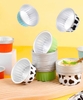 Set 100 cái khay giấy bạc tròn nướng bánh hoạ tiết 125ml