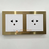 khung viền đôi mặt kim loại màu vàng đồng cho ổ cắm simon v8 80821-48
