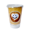 Cốc giấy 12oz 2PE kèm nắp lạnh - Nụ Cười