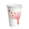Cốc giấy 12oz 2PE kèm nắp lạnh - Hoa Đào