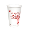Cốc giấy 12oz 2PE kèm nắp nóng - Hoa Đào
