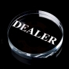 Nút Dealer Poker Button, Cục Dealer Poker pha lê trong suốt, chữ trắng NPD