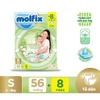 Tã dán Molfix thiên nhiên size S 56+8 miếng (cho bé 4 - 8kg)