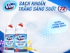 Gel tẩy bồn cầu và nhà tắm VIM trắng sáng mùi dịu nhẹ hương chanh sả chai 870ml