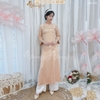 Áo dài cách tân nữ gấm hồng đất dáng suông xưa Chaang may sẵn áo dài bầu xuông rộng dự tiệc cưới lễ tết đẹp ADC755