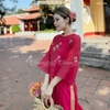 Áo dài cách tân nữ 4 tà Nhã Kỳ dáng suông Chaang may sẵn áo dài xuông bầu thêu hoa nhí dự tiệc cưới lễ Tết đẹp ADC784