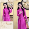 Áo dài truyền thống lụa bóng ruby Tô Châu CHAANG may sẵn ADC802 áo dài màu xanh đỏ giáo viên dự tiệc cưới lễ Tết đẹp
