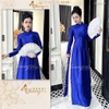 Áo dài truyền thống lụa bóng ruby Tô Châu CHAANG may sẵn ADC802 áo dài màu xanh đỏ giáo viên dự tiệc cưới lễ Tết đẹp