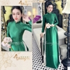 Áo dài truyền thống lụa bóng ruby Tô Châu CHAANG may sẵn ADC802 áo dài màu xanh đỏ giáo viên dự tiệc cưới lễ Tết đẹp