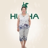 (Mẫu N30) - Đồ bộ Huy Hà ,chất vải lụa tơ tầm, quần lửng ,áo cổ tròn -SN