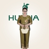 (Mã E236) - Đồ bộ trung niên nữ HUY HÀ , chất vải lụa tơ tằm , áo cổ tròn quần 9 tấc