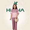 (Mẫu HA30) - Đồ trung niên nữ HUY HÀ, chất vải lụa tơ tằm, áo cổ tròn quần 9 tấc