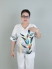 (Mã T42) -  Đồ bộ trung niên Huy Hà : cổ tim , tay lỡ , quần 9 tất , chất vải gấm