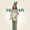 (Mẫu HA30) - Đồ trung niên nữ HUY HÀ, chất vải lụa tơ tằm, áo cổ tròn quần 9 tấc