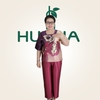 (Mẫu HA40) - Đồ trung niên nữ HUY HÀ, chất vải lụa tơ tằm, áo cổ tròn quần 9 tấc