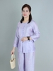Pháp Phục Khiết Hoa | Đồ Lam Đi Chùa Lụa Nha Xá Nút Tay Dài | Áo Cổ Tròn & Quần Ống Rộng Thanh Lịch LT20 | HUY HÀ