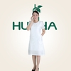 Đầm lụa trung niên D58 dáng suông sang trọng – chất lụa Nha Xá cao cấp, che khuyết điểm khéo léo | HUY HÀ