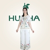 (Mẫu M11) - Đồ trung niên nữ HUY HÀ , lụa tơ tầm - quần dài ống rộng , tay ngắn