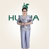 Đồ Bộ Lụa Trung Niên 9 Tấc HA60 – Bộ Mặc Nhà Cao Cấp In Hoa Thanh Lịch, Form Rộng Thoải Mái, Quà tặng mẹ, tặng bà | HUY HÀ