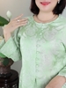 Pháp Phục An Cúc Silk óng Cao Cấp LT28 – Đồ Đi Chùa Thanh Tịnh, Mềm Mát, Sang Trọng, Quà Tặng Cho Mẹ | HUY HÀ