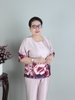 Đồ Bộ Trung Niên Nữ Sang Trọng HA56 - Bộ Lụa 9 Tấc Họa Tiết Hoa Cao Cấp, Quần Ống Đứng Tôn Dáng Cho Mẹ  | HUY HÀ